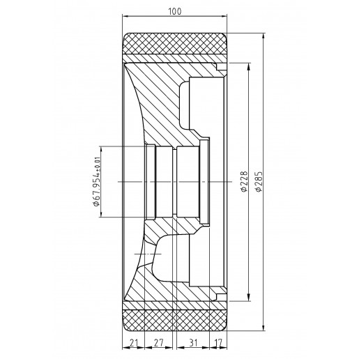 172 PD/285/100/228/67.95X17/22 PEVODYN Press On Wheel Suitable for Linde