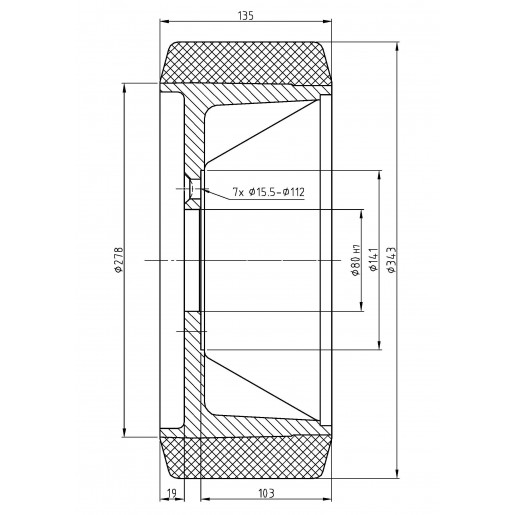 172 PD/343/135/278/080 H7 PEVODYN Drive Wheel Suitable for Linde