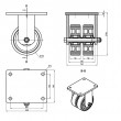 192 D/150/50/5 Heavy Duty Fixed with Pevopur Wheel