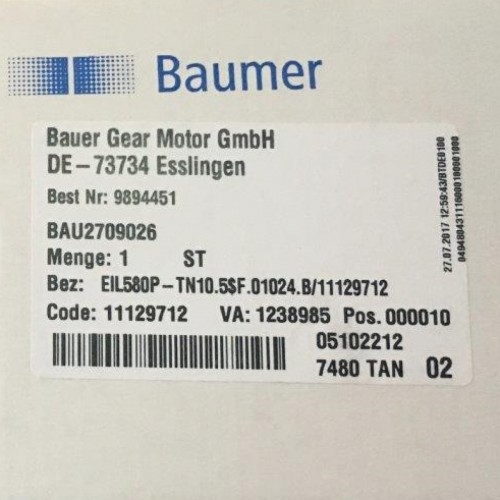 Baumer encoder Type EIL580P-TN10.5$F.01024.B/11129712 BAU2709026