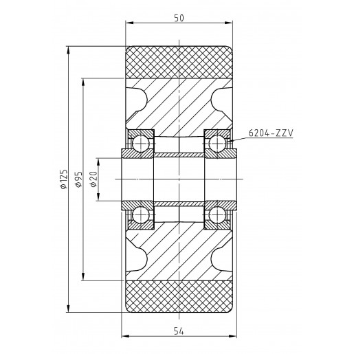 172 PD/125/050/095/5/20 PEVODYN Stabilising Wheel Suitable for BT Toyota