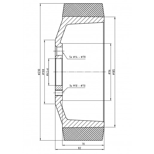 172 PD/230/070/185/045 H8 PEVODYN Drive Wheel Suitable for Jungheinrich